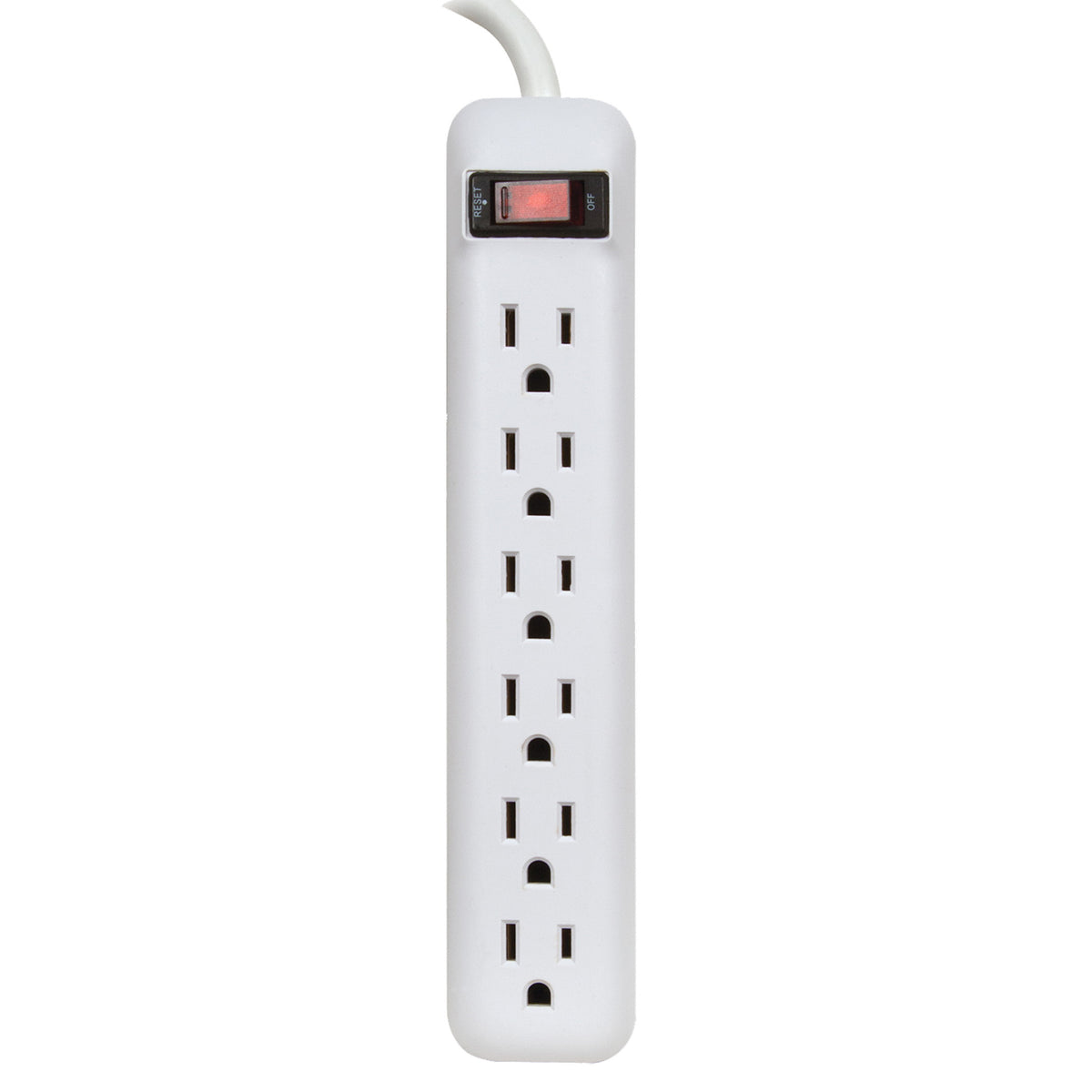 PowerZone OR801118 Power Outlet Strip, Straight Plug, 6 -Socket, 15 A, 125 V