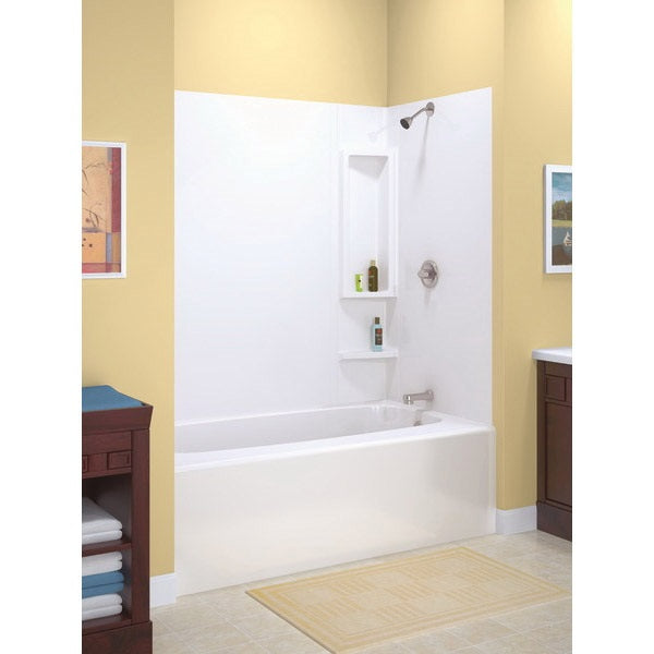 Peerless 39984 Bathtub Wall Set, 49 to 60 in W, 60.8 in H, Adhesive Installation, White