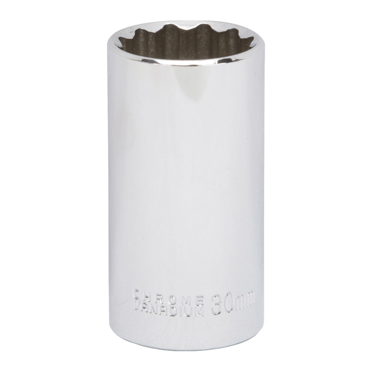 Vulcan MT6528988 Drive Socket, 30 mm Socket, 1/2 in Drive, 12-Point, Chrome Vanadium Steel, Chrome