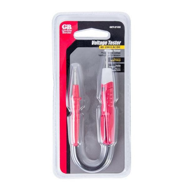 GB GET-3100 Circuit Tester, 80 to 250 VAC/VDC, Neondicator Display, Functions: Voltage, Red