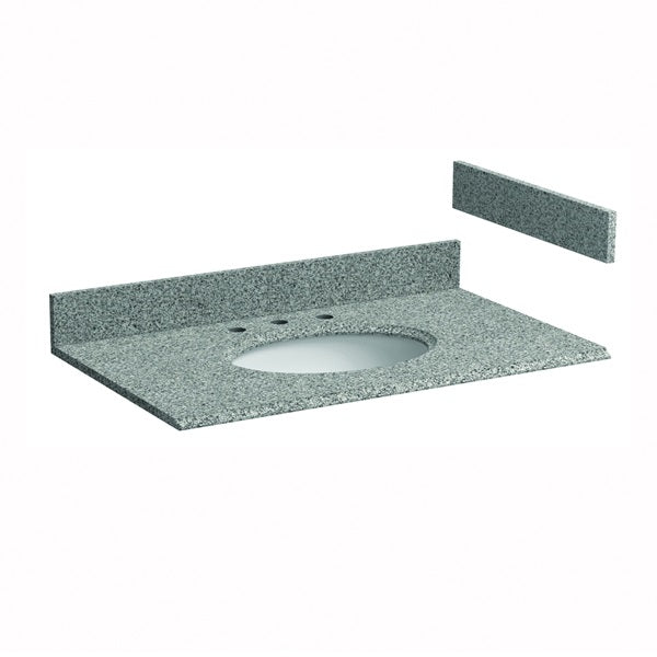 Foremost HG37228RG Vanity Top, 8-5/8 in OAL, 37 in OAW, Granite, Rushmore Gray, Oval Bowl