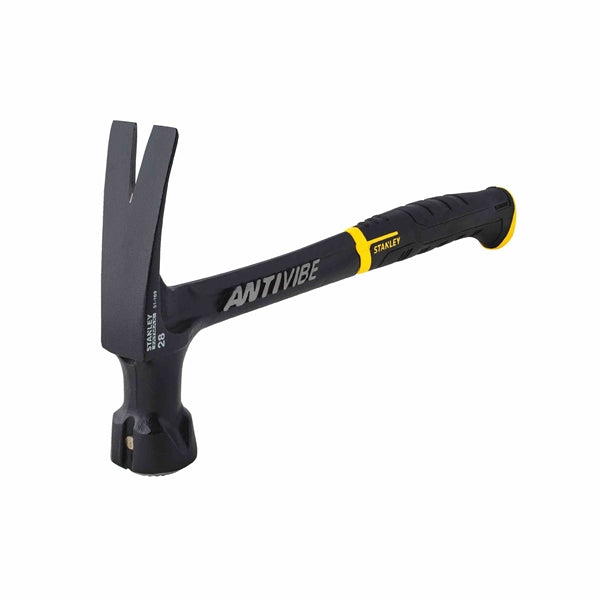 STANLEY Anti-Vibe Series 51-169 Framing Hammer, 28 oz Head, Rip Claw, Checkered Head, Steel Head, 16 in OAL
