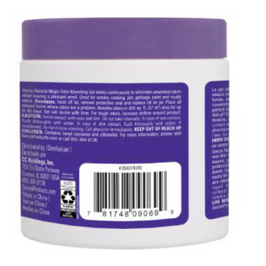 Gonzo 4123D Odor Absorbing Gel, 14 oz Jar, Lavender, White, 400 sq-ft Coverage Area, 90 days-Day Freshness