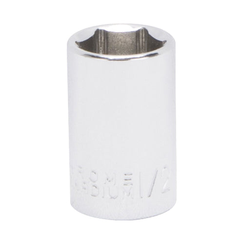 Vulcan MT6493845 Drive Socket, 1/2 in Socket, 3/8 in Drive, 6-Point, Chrome Vanadium Steel, Chrome