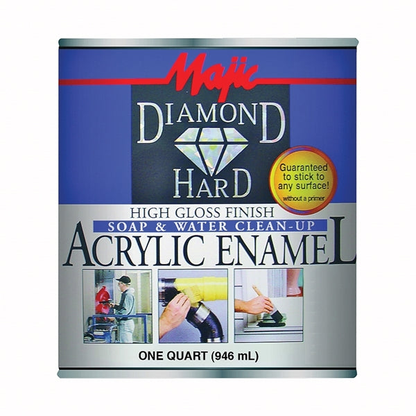 Majic Paints Diamondhard 8-1500 Series 8-1502-2 Enamel Paint, Gloss, Dark Brown, 1 qt, Can, Water Base