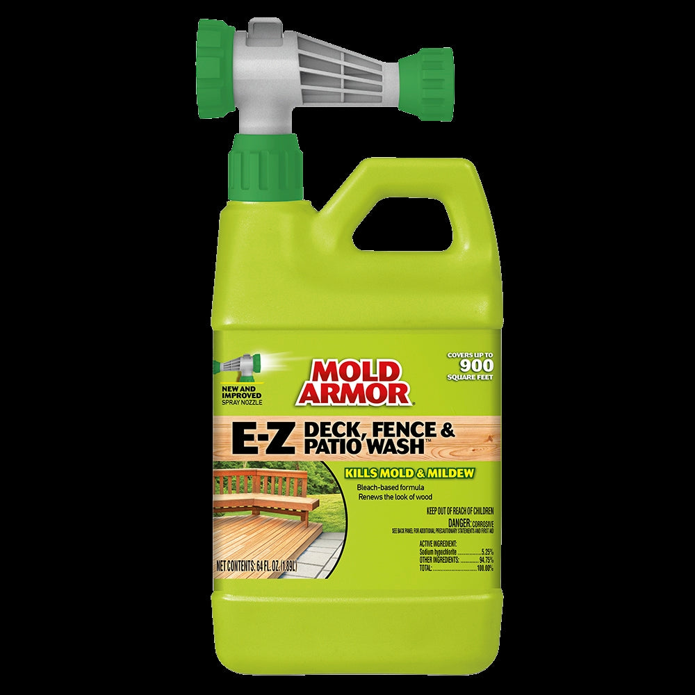 Mold Armor FG51264 Deck and Fence Wash, Liquid, Yellow, 64 oz, Spray Dispenser