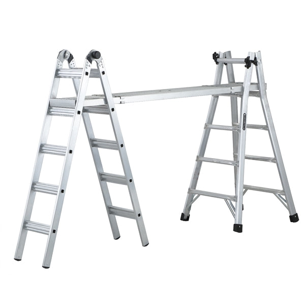 Louisville L-2098-22 Multi-Purpose Ladder, 11 to 19 ft Max Reach H, 20-Step, Type IA Duty Rating, Aluminum