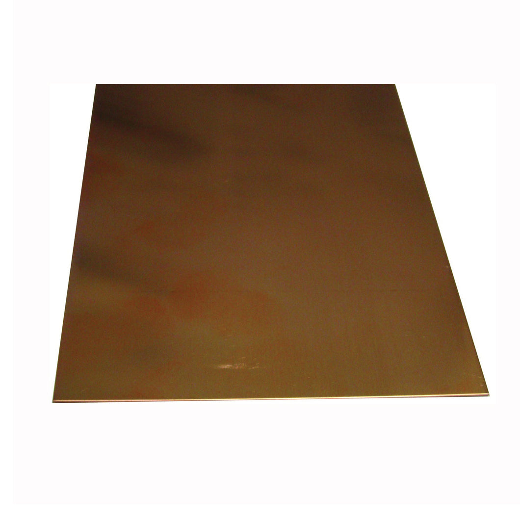 K & S 259 Decorative Metal Sheet, 22 ga Thick Material, 4 in W, 10 in L, Copper