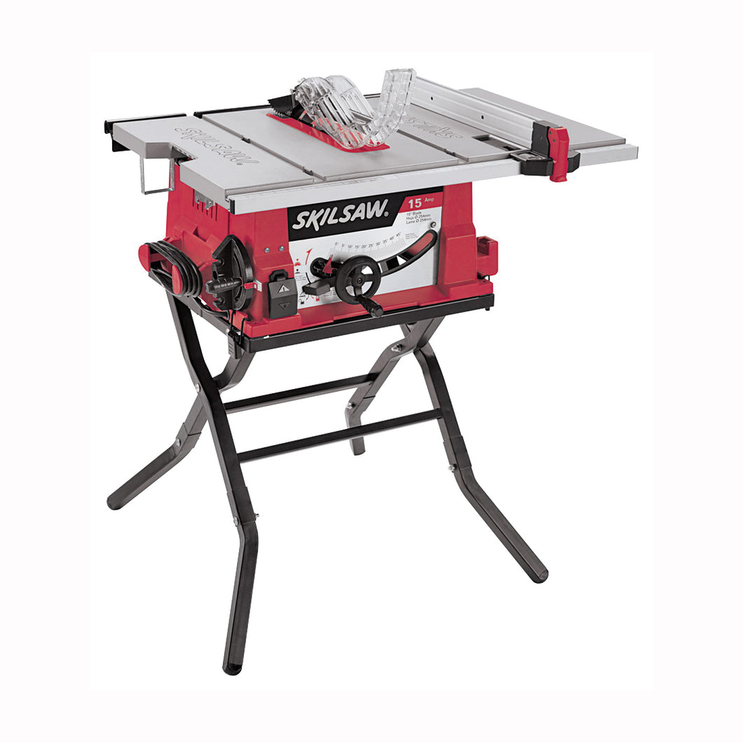 SKILSAW 3410-02 Table Saw with Folding Stand, 120 VAC, 13 A, 1800 W, 10 in Dia Blade, 5/8 in Arbor, 5000 rpm Speed