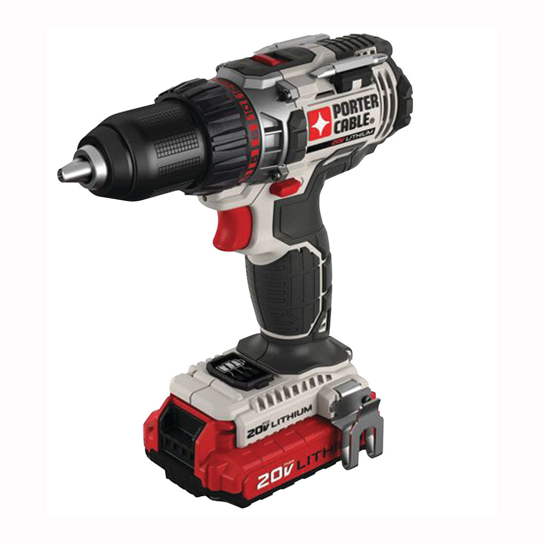 PORTER-CABLE PCC606LA Drill/Driver Kit, Battery Included, 20 V, 1/2 in Chuck, Keyless Chuck