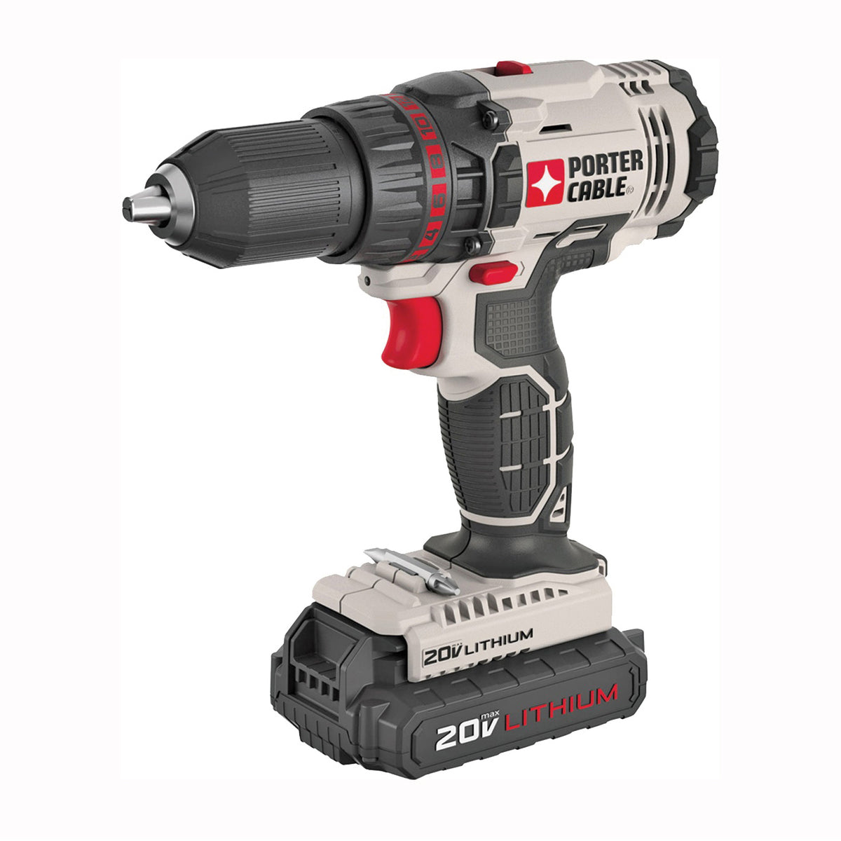PORTER-CABLE PCC601LA Drill/Driver, 20 V, 1.3 Ah, 1/2 in Chuck, Keyless Chuck, Includes: PCC601 20 V Max Charger