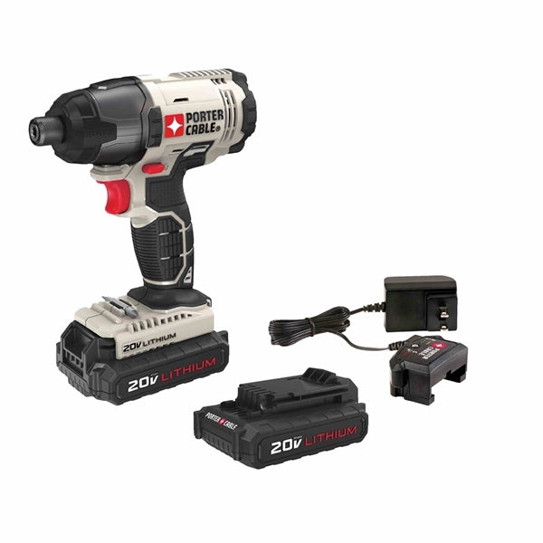 PORTER-CABLE PCC641LB Impact Driver Kit, Battery Included, 20 V, 1/4 in Drive, Hex Drive, 3100 ipm