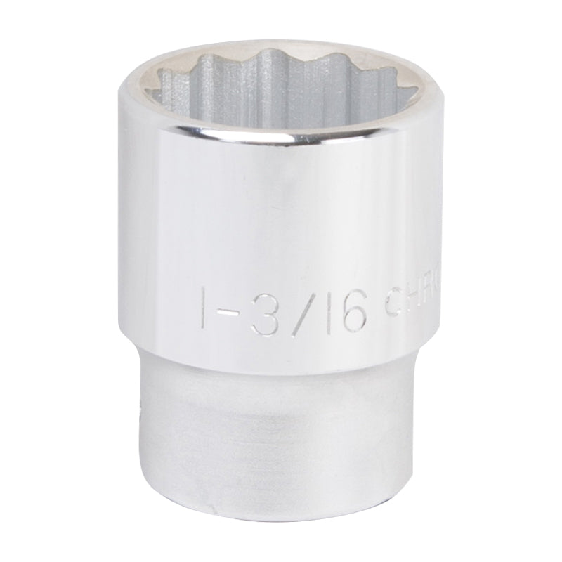 Vulcan MT-SS6038 Drive Socket, 1-3/16 in Socket, 3/4 in Drive, 12-Point, Chrome Vanadium Steel, Chrome