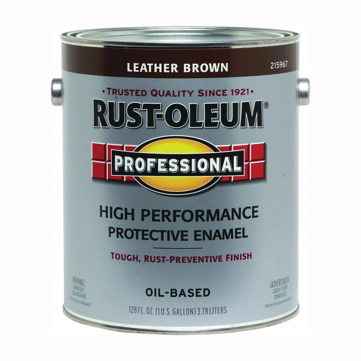 Professional 215967 Enamel Paint, Gloss, Leather Brown, 1 gal, Can, Oil Base, Application: Brush, Roller, Spray