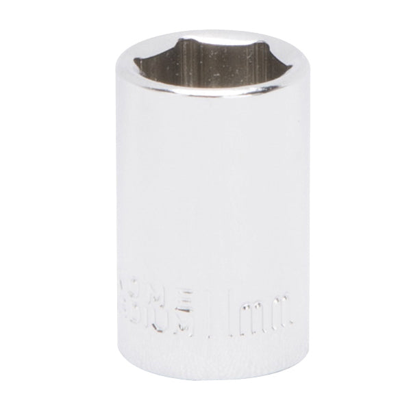 Vulcan MT6490221 Drive Socket, 11 mm Socket, 1/4 in Drive, 6-Point, Chrome Vanadium Steel, Chrome