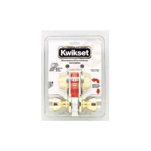 Kwikset 695T3CP6ALRCSK6 Knob Lockset, 3 Grade, Keyed Key, Polished Brass, 2-3/8 x 2-3/4 in Backset, K6 Keyway