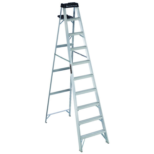 Louisville AS3010 Step Ladder, 10 ft H, Type IA Duty Rating, Aluminum, 300 lb