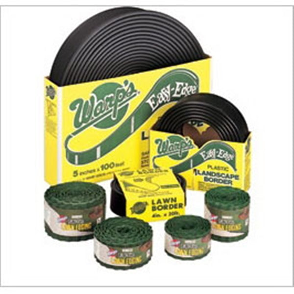 Warp's Easy-Edge LB-520-B Landscape Border, 20 ft L, 5 in H, Plastic/Polyethylene, Black