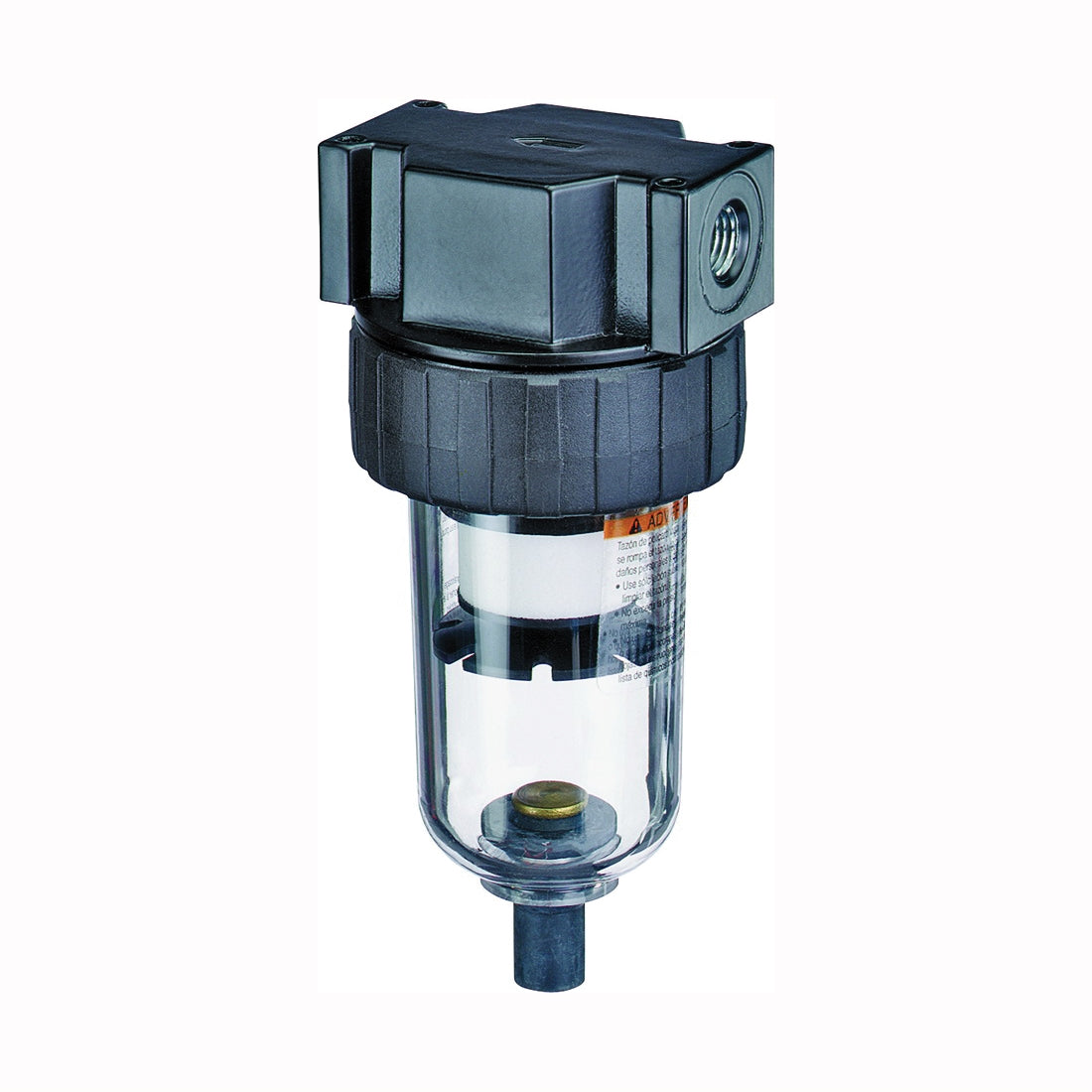 Tru-Flate 24-311 Air Line Filter, Manual, Polycarbonate