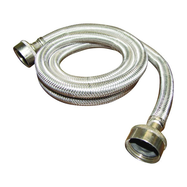 Plumb Pak PP23821 Washing Machine Discharge Hose, 3/4 in ID, 4 ft L, FHT x FHT, Stainless Steel