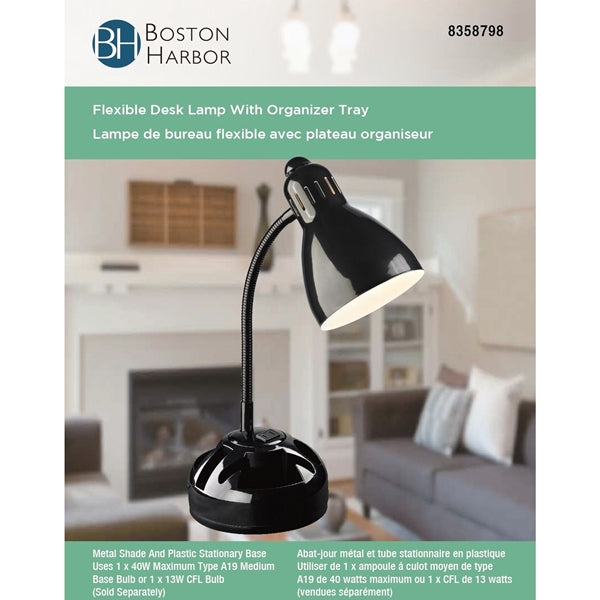 Boston Harbor TL-TB-061CO-3L Table Lamp, 60 W, Black