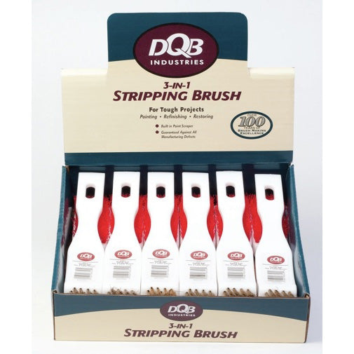 DQB 08356 Stripping Brush, Brass/Poly Trim, Plastic Handle