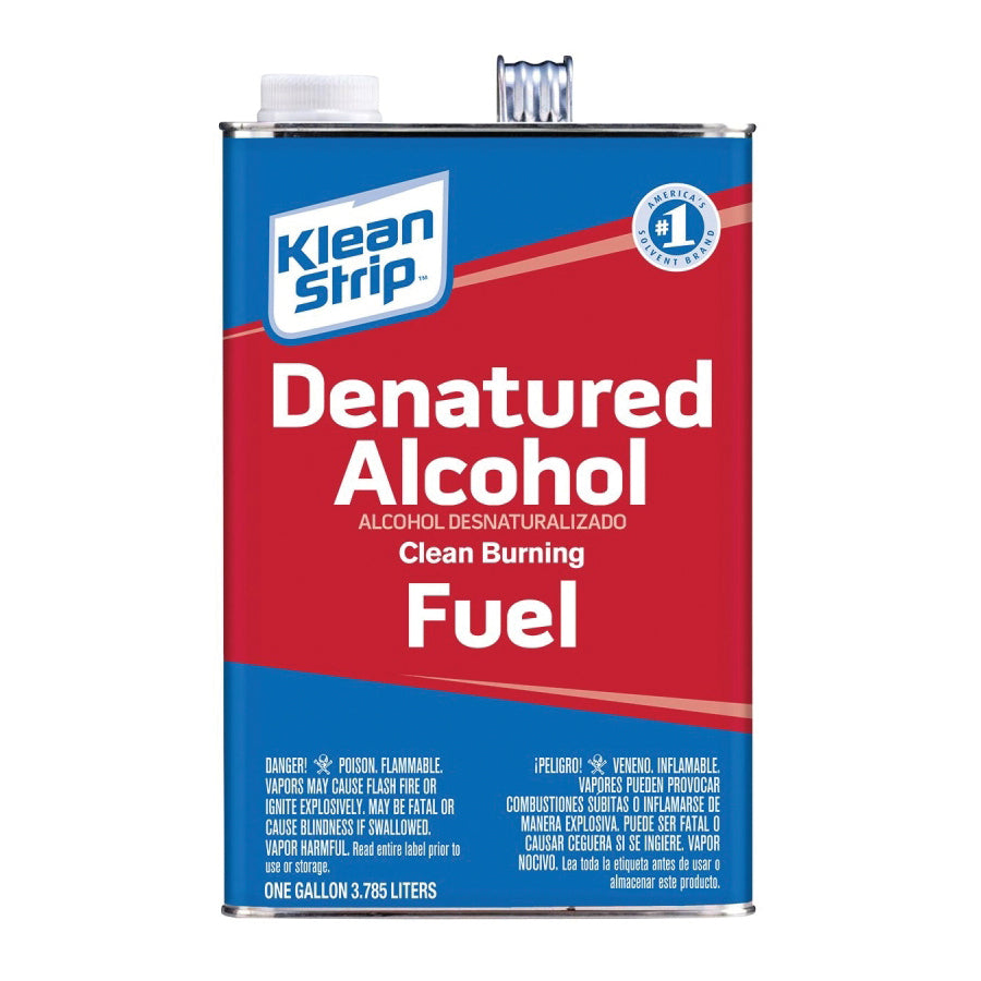 Klean Strip GSL26 Denatured Alcohol Fuel, Liquid, Alcohol, Water White, 1 gal, Can