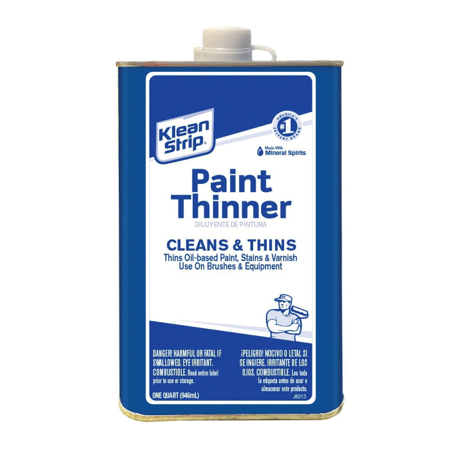 Klean Strip QKPT94003 Paint Thinner, Liquid, Free, Clear, Water White, 1 qt, Can