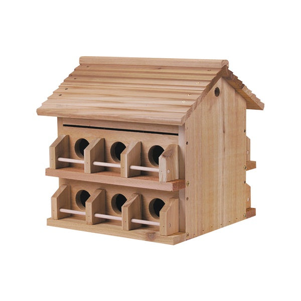 HEATH M-12DP Bird House, 2-3/4 in W, 2-3/4 in D, 10 in H, Cedar/Redwood, Brown