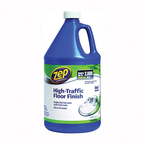 Zep ZUHTFF128 Floor Polish, 1 gal Can, Liquid, Mild Ammonia, Milk/Translucent White