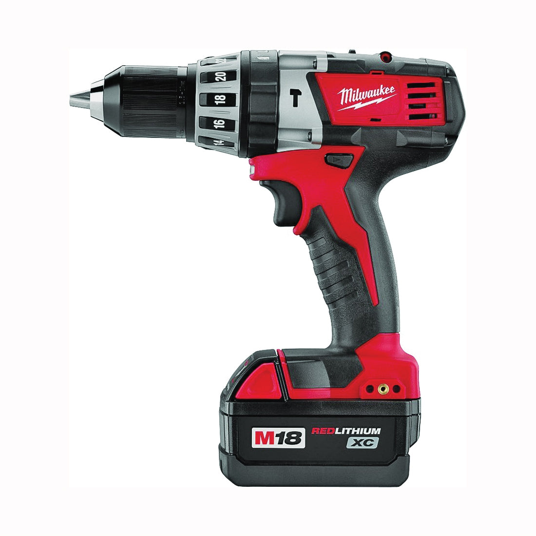 Milwaukee 2607-22 Hammer Drill/Driver Kit, Battery Included, 18 V, 3 Ah, 1/2 in Chuck, Keyless Chuck