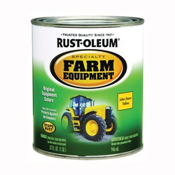 RUST-OLEUM 7443502 Farm Equipment Paint, Gloss, Yellow, 1 qt, Can, Application: Brush, Spray