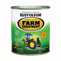 RUST-OLEUM 7449502 Farm Equipment Paint, Caterpillar Yellow, 1 qt, Can, Application: Brush, Spray