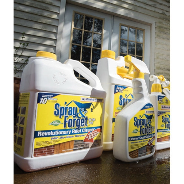 Spray &amp; Forget SF1G-J Roof and Exterior Surface Cleaner, 1 gal, Liquid, Citrus, Orange