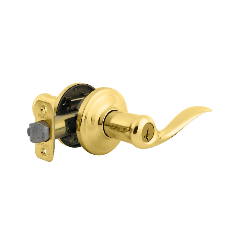 Kwikset Signature Series 740TNL3SMTCP Entry Lever Lockset, Polished Brass