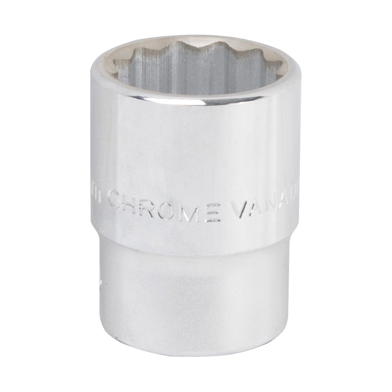 Vulcan MT-SM6028 Drive Socket, 28 mm Socket, 3/4 in Drive, 12-Point, Chrome Vanadium Steel, Chrome