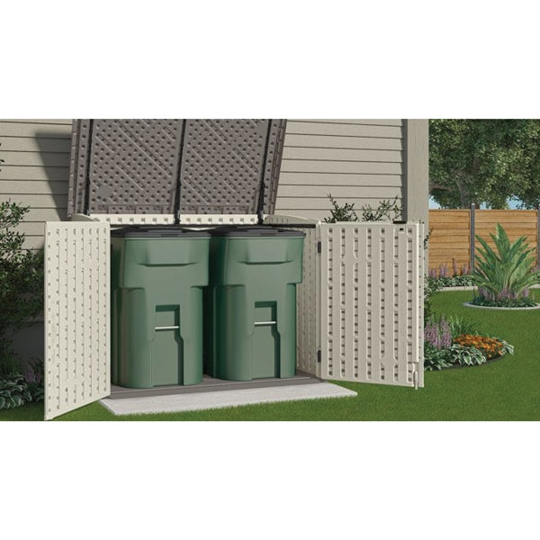 Suncast Stow-Away BMS4700 Storage Shed, 70 cu-ft Capacity, 5 ft 10-1/2 in W, 3 ft 8-1/4 in D, 4 ft 4 in H, Resin