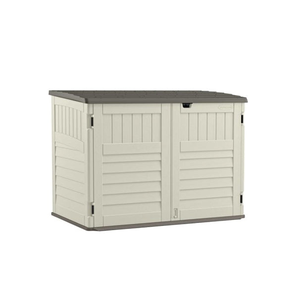 Suncast Stow-Away BMS4700 Storage Shed, 70 cu-ft Capacity, 5 ft 10-1/2 in W, 3 ft 8-1/4 in D, 4 ft 4 in H, Resin
