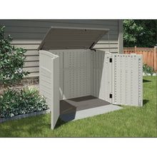 Load image into Gallery viewer, Suncast Stow-Away BMS2500 Storage Shed, 34 cu-ft Capacity, 4 ft 5 in W, 2 ft 8-1/4 in D, 3 ft 9-1/2 in H, Resin
