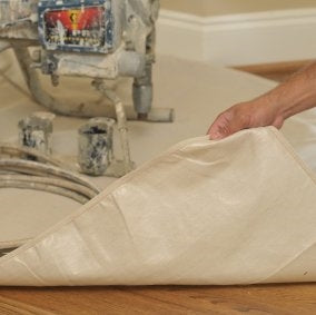 Trimaco BUTYL II 85321 Drop Cloth, 12 ft L, 9 ft W, Canvas, Beige/Cream