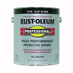 Professional 7776402 Enamel Paint, Flat, Black, 1 gal, Can, Oil Base, Application: Brush, Roller, Spray