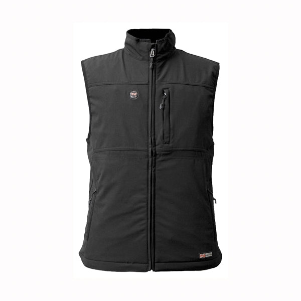Mobile Warming Vinson Series MWJ13M01-MD-BLK Heated Vest, M, Men&#39;s, Fits to Chest Size: 40 in, Fabric, Black