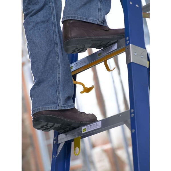 WERNER Old Blue OBEL06 Step Ladder, 6 ft H, Type IAA Duty Rating, Fiberglass, 375 lb