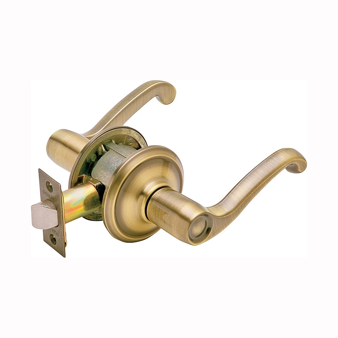 Schlage Flair Series F10 FLA 609 Passage Lever, Zinc, Antique Brass