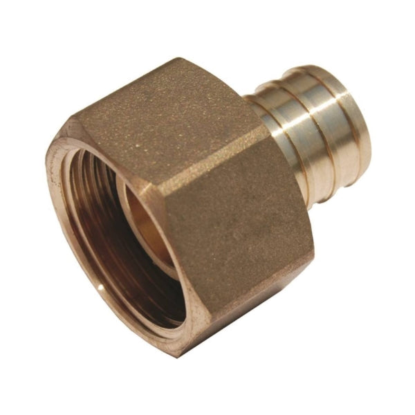 SharkBite UC530LFA Hose to Pipe Adapter, 3/4 in, PEX Barb x FNPT, DZR Brass, 200 psi Pressure