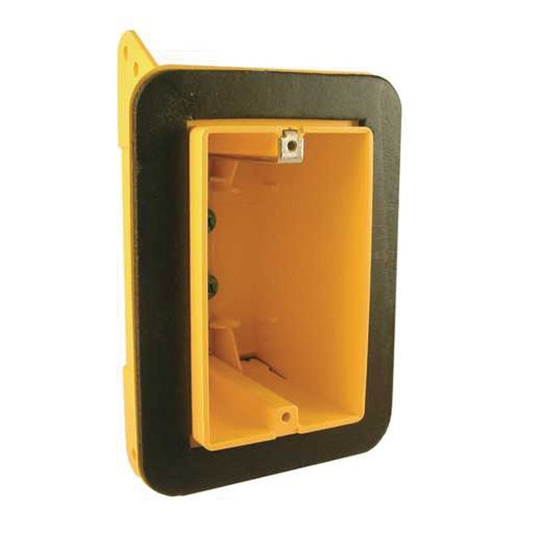 RACO 2011FBAR Vapor Barrier Box, 1 -Gang, Polycarbonate, Yellow, Bracket Mounting