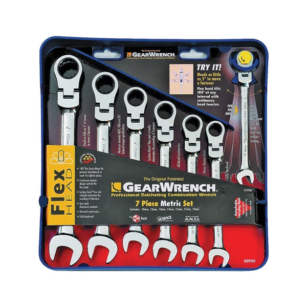 GearWrench 9900D Wrench Set, 7-Piece, Steel, Specifications: Metric Measurement