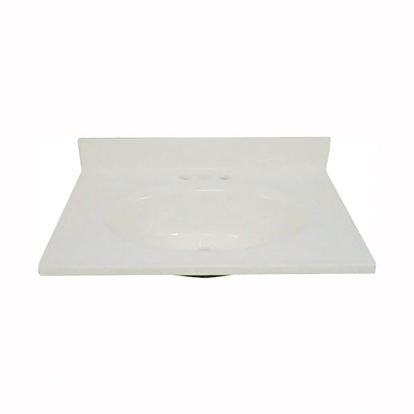 Foremost BS-1719 Vanity Top, 19 in OAL, 17 in OAW, Marble, Bone, Countertop Edge