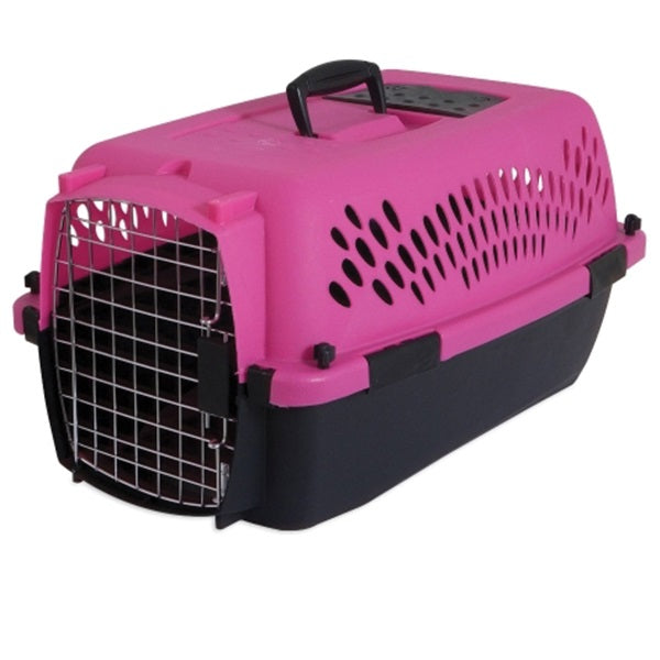 Aspenpet Pet Taxi 21088 Fashion Pet Porter, 23 in W, 15.2 in D, 11.84 in H, M, Plastic, Black/Dark Pink