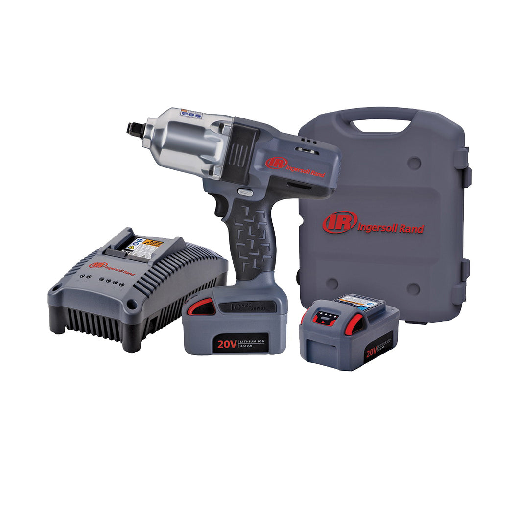 Ingersoll Rand W7150-K2 Impact Wrench Kit, Battery Included, 20 V, 3 Ah, 1/2 in Drive, Square Drive, 2300 ipm